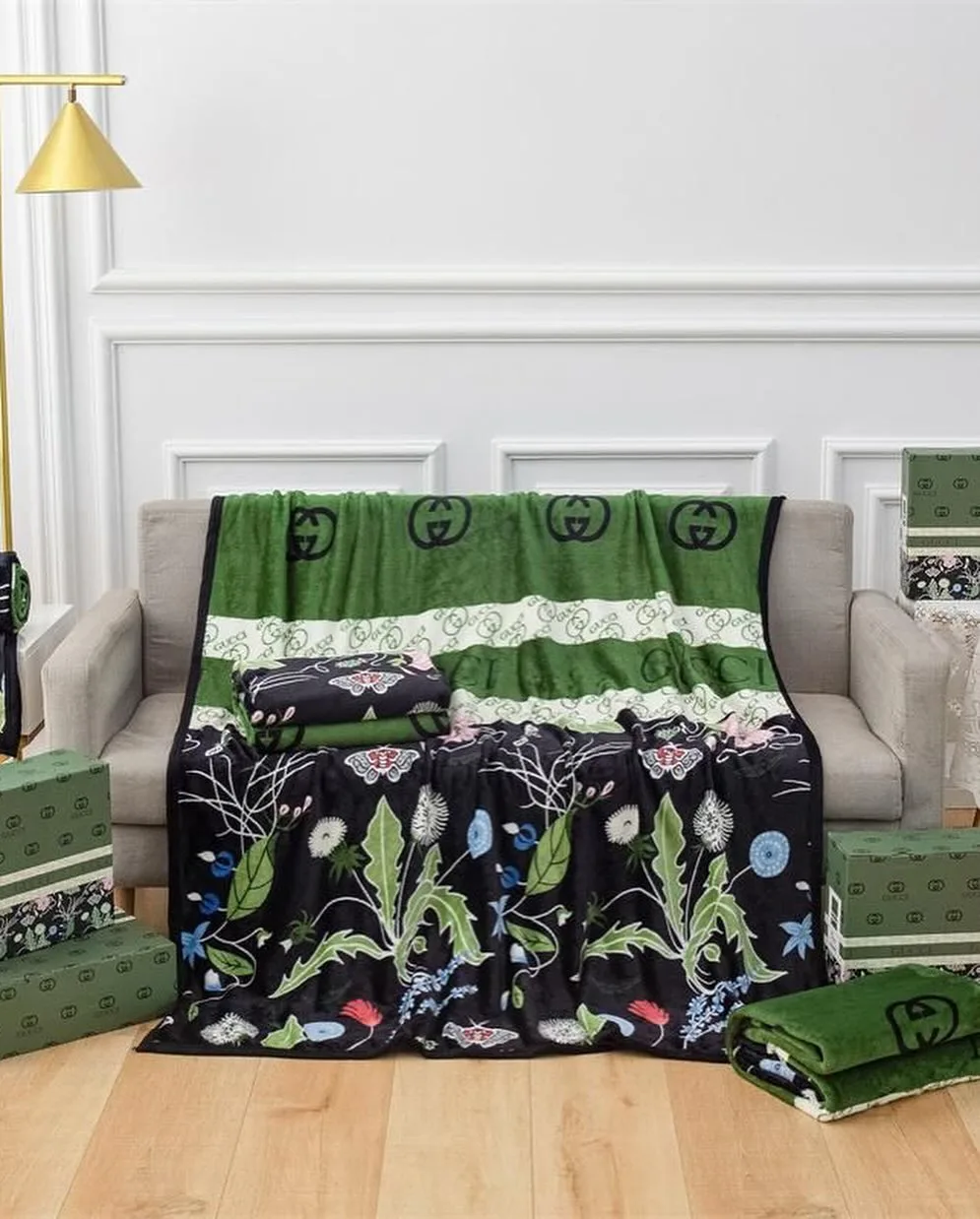 Gucci botanical luxury throw blanket photo 1