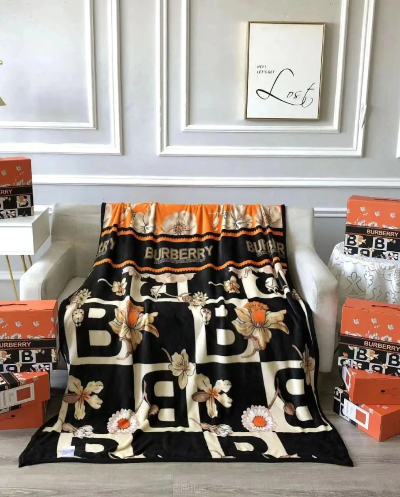 Burberry monogram check throw blanket photo 1
