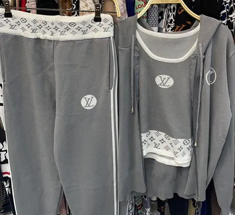 Louis Vuitton LV logo knit tracksuit set