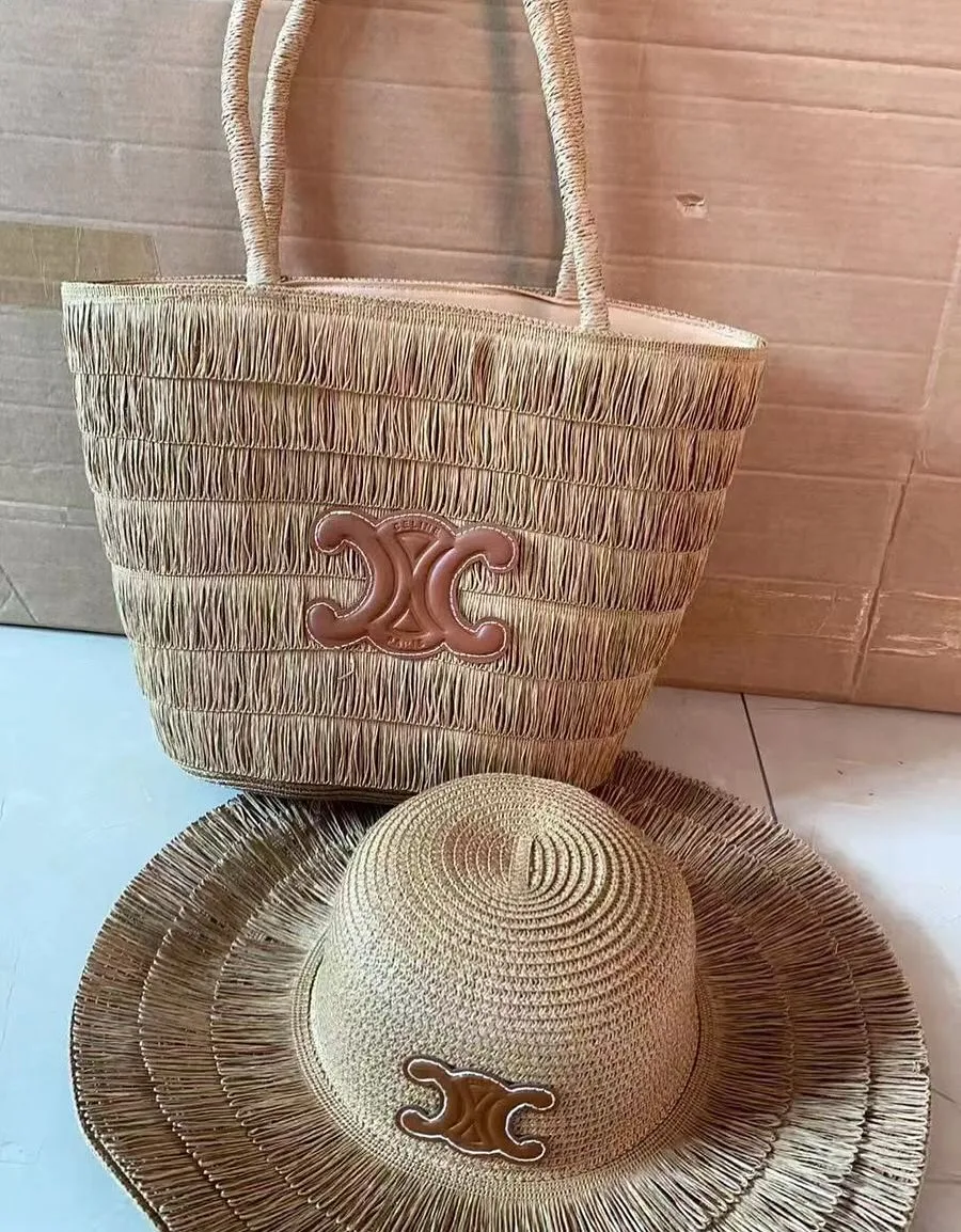 Celine Triomphe Straw Tote photo 1