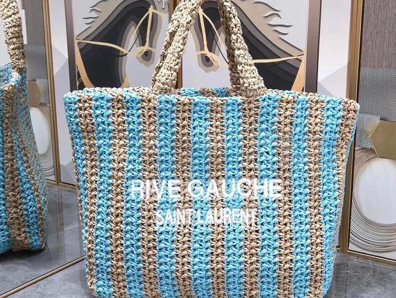 Saint Laurent Rive Gauche Raffia Tote photo 1