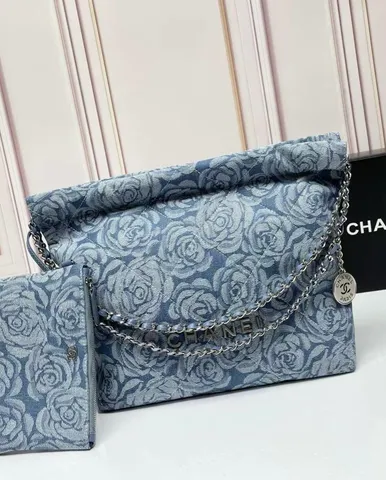 Chanel Denim Camellia Flap Bag