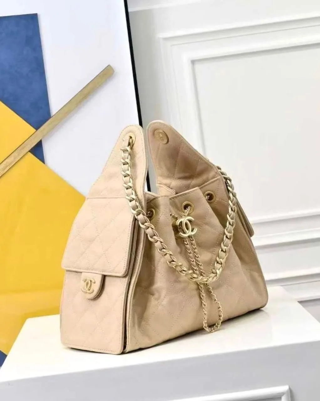 Chanel CC Quilted Bucket Bag photo 3