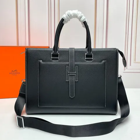 Hermès leather briefcase (H-stitch)