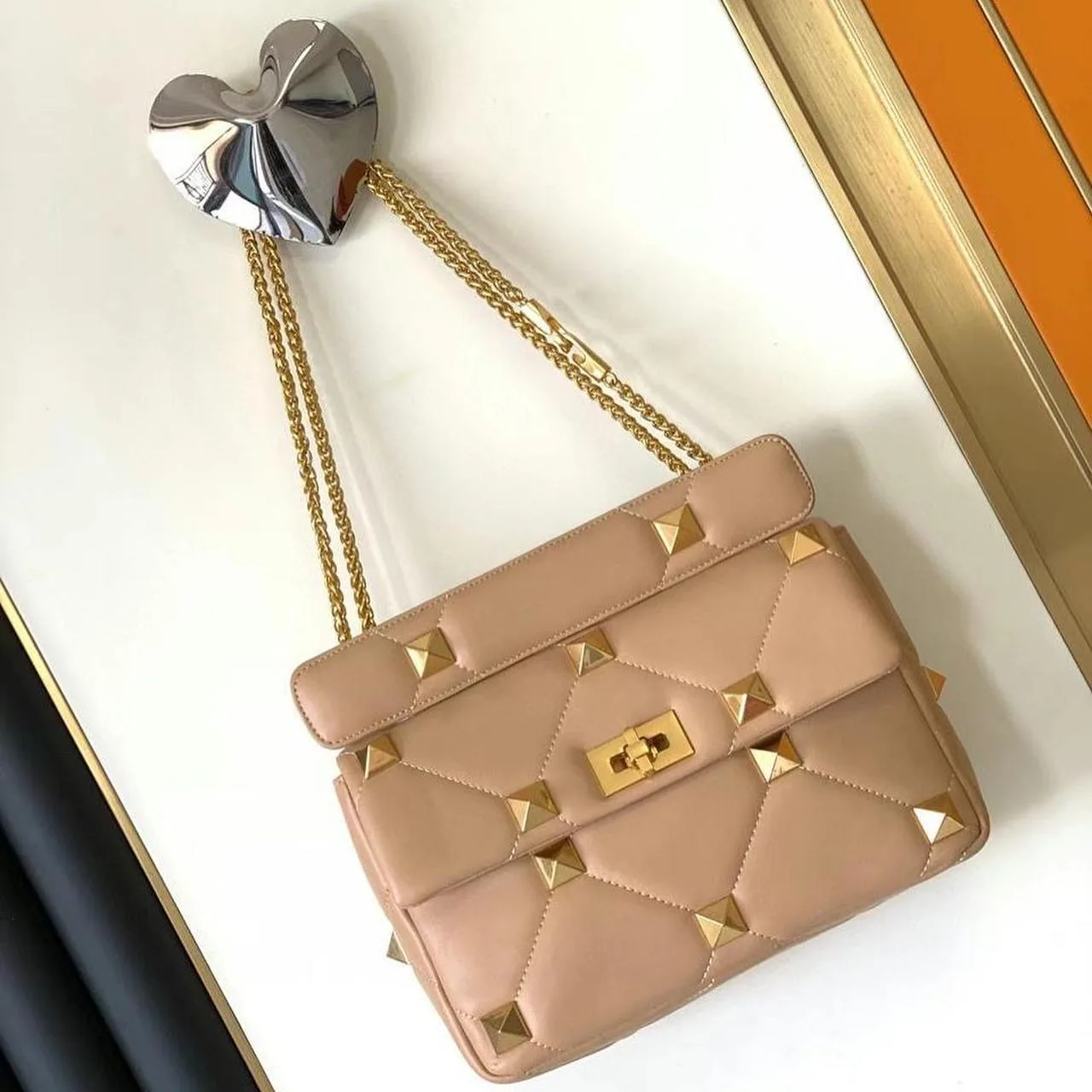 Valentino Rockstud Spike Quilted Shoulder Bag photo 1