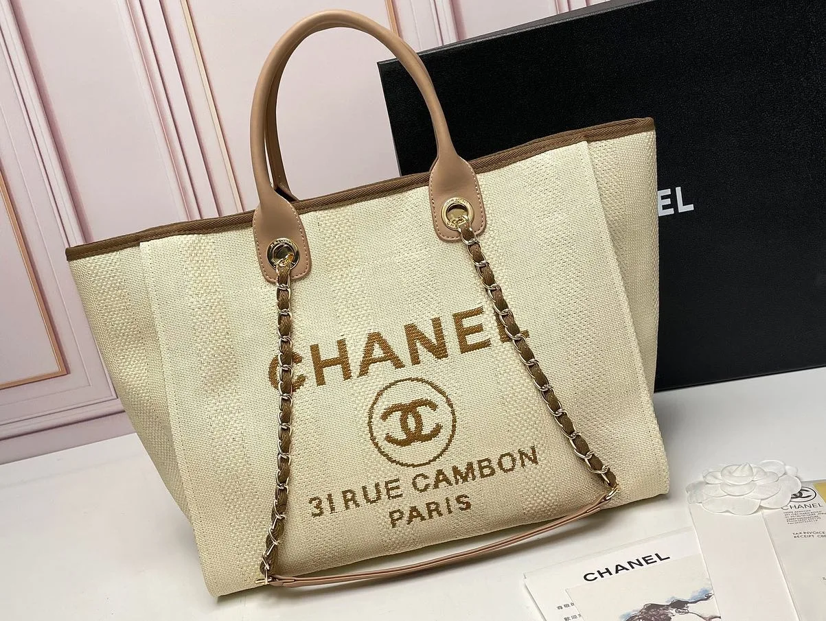 Chanel Deauville canvas tote photo 1