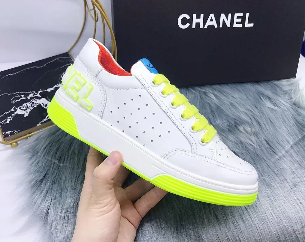 Chanel perforated leather sneaker photo 1